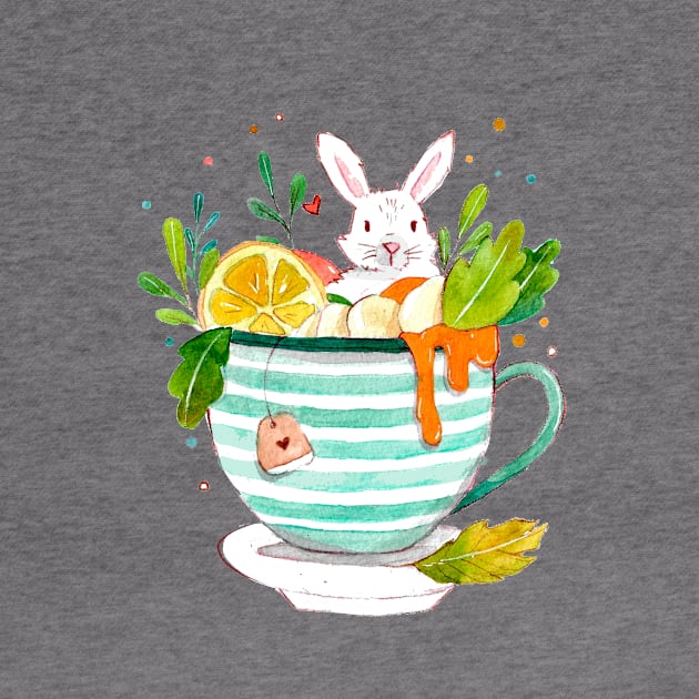Bunny watercolor in a cup by The F* cake